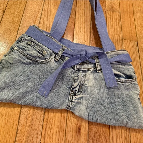 Handmade Denim Jean and Blue Tote Bag clean inside - Picture 2 of 7